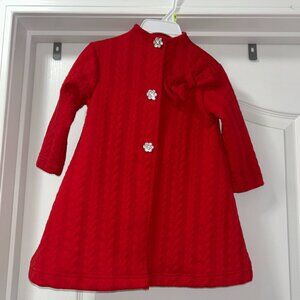 Blueberi Boulevard Red Dress Coat Girls 2T Holiday Christmas